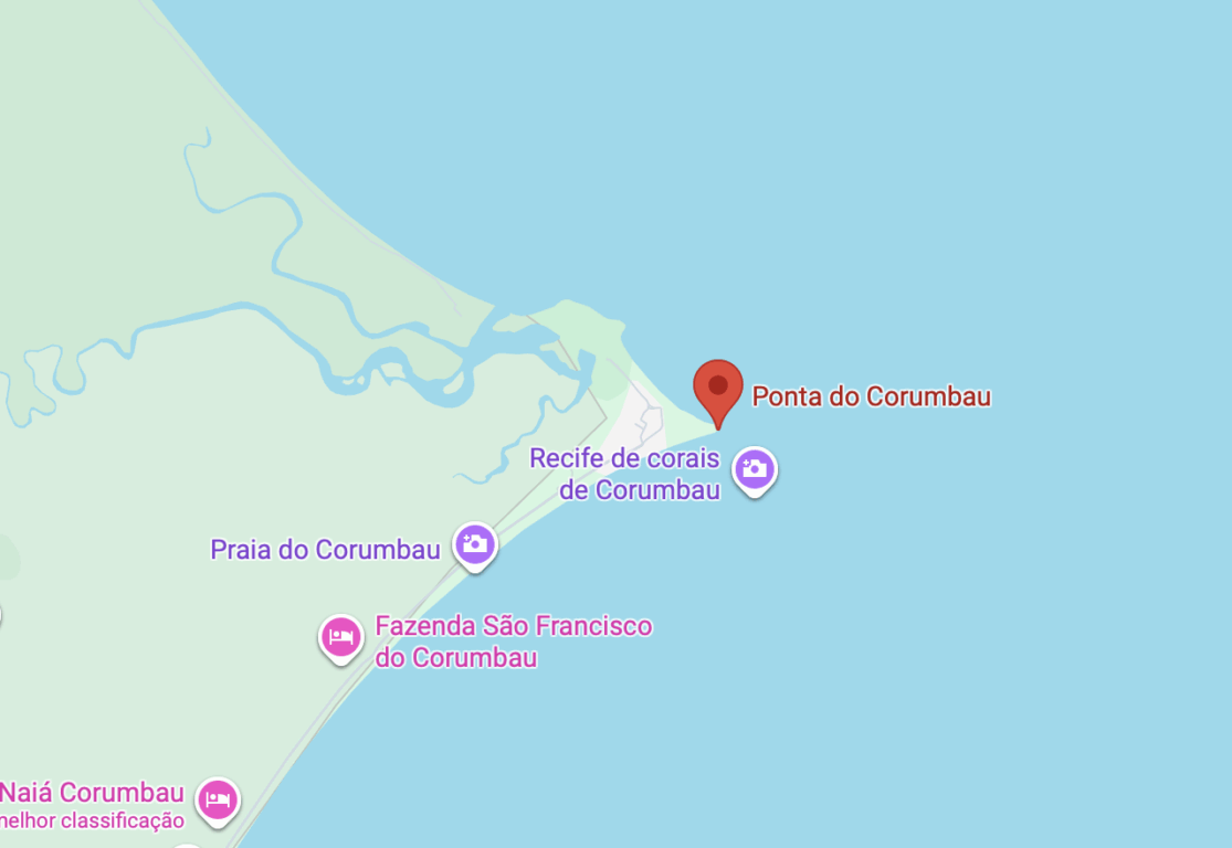 Mapa Ponta do Corumbau