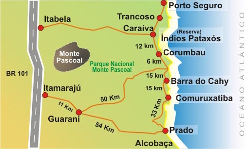 Mapa para Ponta do Corumbau